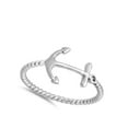 thumbnail image 4 of Anchor Bali Rope Band Cross Ring .925 Sterling Silver Jewelry Female Male Unisex Size 9, 4 of 4