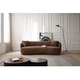 thumbnail image 4 of 3 Seat Upholstered Curved Sofa, Mid Century Modern Cloud Couch Boucle Sofa, Fabric Couch for Living Room, Bedroom, Office, Dark Brown, 4 of 9