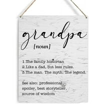 Farmhouse Grandpa Definition Wooden Sign Wall Decor Rustic Grandpa Quote Wood Plaque Hanging Sign Decoration For Home Bedroom Door Father's Day, 8 X 10