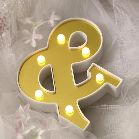 Download Efavormart 6" 3D Gold Marquee Letters 5 LED Light Up ...