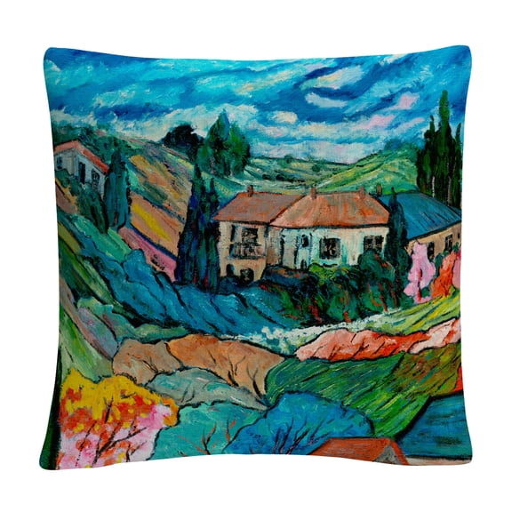 Valley House' Tuscan Bold Abstract By Masters Fine Art 16 X 16 Decorative Throw Pillow