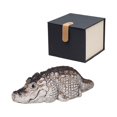 thumbnail image 6 of Crocodile Statue Figurines Crocodile Sculpture Table Centerpieces Tea Trays Miniature Crocodile for Car Office Tea Lovers, 6 of 8