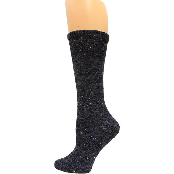 Wise Blend Fleck Marl Crew Socks, 1 Pair, Denim, Medium, Shoe Size W 6-9