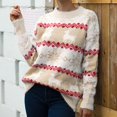 thumbnail image 2 of HOWPAY Chandails de Noël pour Femmes Blouse Imprimée de Noël Décontractée à Manches Longues Col Rond Chandail de Fête Chandail Hauts Coupe Ample Léger Confortable Vêtements Y2K Kaki P, 2 of 8