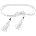 thumbnail image 2 of Kukuzhu Women Tassel Braided Waist Belt Skinny Woven Belt for Dress, 2 of 7
