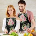 thumbnail image 3 of Pioneer Flower Floral Print Pattern Apron-Garden Aprons for Women with Pockets-Cotton Linen Waterproof Kitchen Cooking Gardening Aprons Adjustable for Kitchen,Cooking,BBQ and Salon 33x27 Inch, 3 of 7