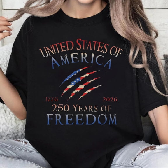 100% Cotton Unisex America 250th Anniversary - Celebrate 250 Years of Freedom T-Shirt