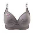 thumbnail image 4 of Womens Wireless Bra Plus Size Breathable Daily Underwear Small Print Bra Gray XS-4XL, 4 of 4