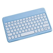 Slim Retro Bluetooth Keyboard ,Compact Rechargeable Wireless Keyboard for iPad,iPad Mini,iPad Air iPad Pro,iPhone,Windows android Tablet Smartphone(Blue)