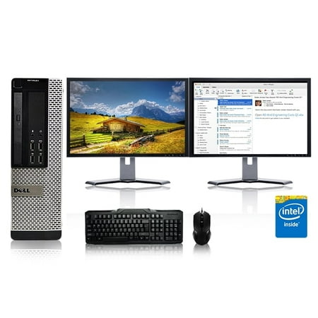 Restored Dell Optiplex Desktop Computer 3.0 GHz Core 2 Duo Tower PC, 8GB, 500GB HDD, Windows 10 Home x64, 17" Dual Monitor, Wireless Mouse & Keyboard (Refurbished)