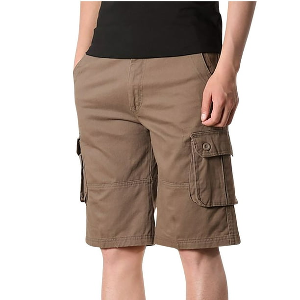 Fatuov Mens Cargo Shorts Summer Lightweight Multi Pocket Outdoor Cotton