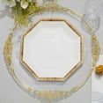 thumbnail image 4 of Efavormart 25 Pack | 9" White Bamboo Print Rim Geometric Dessert Paper Plates, Octagonal Disposable Appetizer Salad Party Plates, 4 of 11