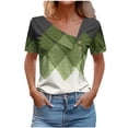 thumbnail image 2 of Fiudx Camisetas para Mujer Top Informal de Primavera y Verano de Manga Corta con Cuello En V para Mujer, 2 of 5