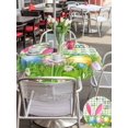 thumbnail image 4 of Outdoor Tablecloth with Umbrella Hole and Zipper, Easter Round Table Cloth 54 Inch Waterproof Tablecloth, Spring Easter Eggs Bunny Butterflies Green Plaid Picnic Table Cover for Patio Camping, 4 of 7