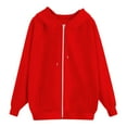 thumbnail image 6 of larppty Women's 2025 Zip Up Y2K Hoodies Casual Long Sleeve Sweatshirts Fall Spring Track Jackets with Pockets Red, XL, 6 of 8