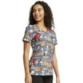 thumbnail image 6 of Tooniforms Scrubs Top For Women V-Neck Print TF614, 6 of 6