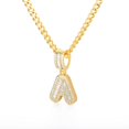 thumbnail image 1 of Collar con letras iniciales de Bling Savage para mujer, colgante de acero inoxidable 26 AZ, collar de cadena de hielo brillante, joyería de Hip Hop para hombres Tan Jianjun  unisex, 1 of 2