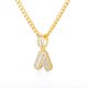 thumbnail image 1 of Collar con letras iniciales de Bling Savage para mujer, colgante de acero inoxidable 26 AZ, collar de cadena de hielo brillante, joyería de Hip Hop para hombres Tan Jianjun unisex, 1 of 2