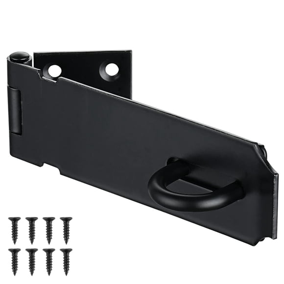 JQK Cerradura con pestillo para puerta, 5 pulgadas, acero inoxidable 304, cierre de seguridad, grosor 1,9 mm, negro mate DL130-PB