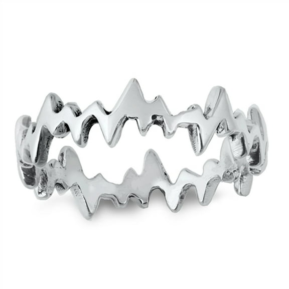 EKG Heart Beat Wholesale Ring .925 Solid Sterling Silver Band Jewelry Female Male Unisex Size 10