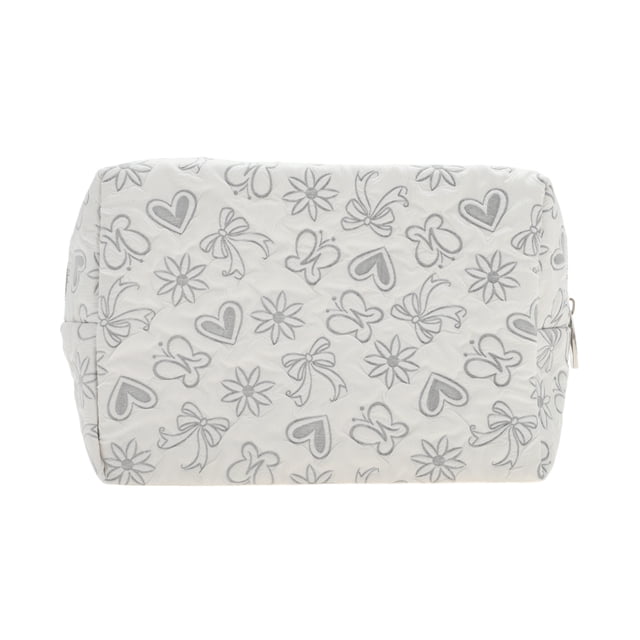 Bolsas de maquillaje reutilizables en forma de corazón octagonal gris de 1 pieza para viajar