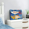 thumbnail image 3 of FCXZI Fish Colorful Whimsical Canvas Wall Decor for Bedroom Kitchen Bathroom, Ready To Hang Home Art Decor 20x16in, 3 of 6