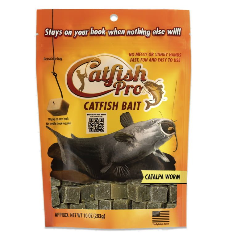 Catfish Pro Catalpa Worm Catfish Bait Fishing with Rod Reel Trotline Yoyos  Limb Lines Jugs