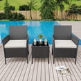 thumbnail image 4 of 3 Piece Patio Furniture Set, Rattan Outdoor Furniture with 2 Chairs & Coffee Table, 4 of 8