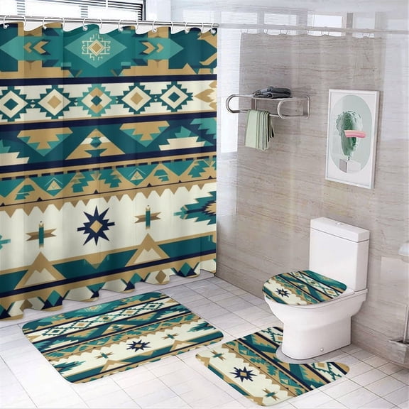 Bohemia Shower Curtain Waterproof Bathroom Curtain Set with Hooks Home Decor Bathroom Curtains
