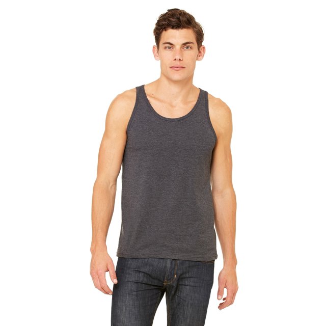 The Bella + Canvas Unisex Jersey Tank Top - DK GREY HEATHER - 2XL