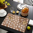 thumbnail image 3 of Maple Leaf Placemats Set of 8, Retro Fall Dark Beige Autumn Leaves Placemats for Dining Table, Place Mats for Kitchen Tabletop, Waterproof Wipeable Dining Table Mats Set, 3 of 9