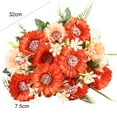 thumbnail image 5 of 1 Bouquet 7 Heads Artificial Flowers in Vase Decor Flower Arrangements Fake Faux Flowers Bouquets in Ceramics Vase Table Centerpieces Holiday Dinning Coffee Room Table Kitchen, 5 of 8