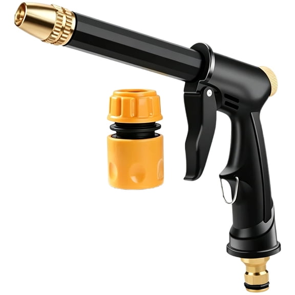 High Pressure Garden Hose Nozzle and Interface, Garden Hose Nozzle Quick Connect Car Wash Spray Gun, Car Wash Spray Gun, Quick Connect Water Wand, Outdoor Cleaning Jet Nozzle,Black2