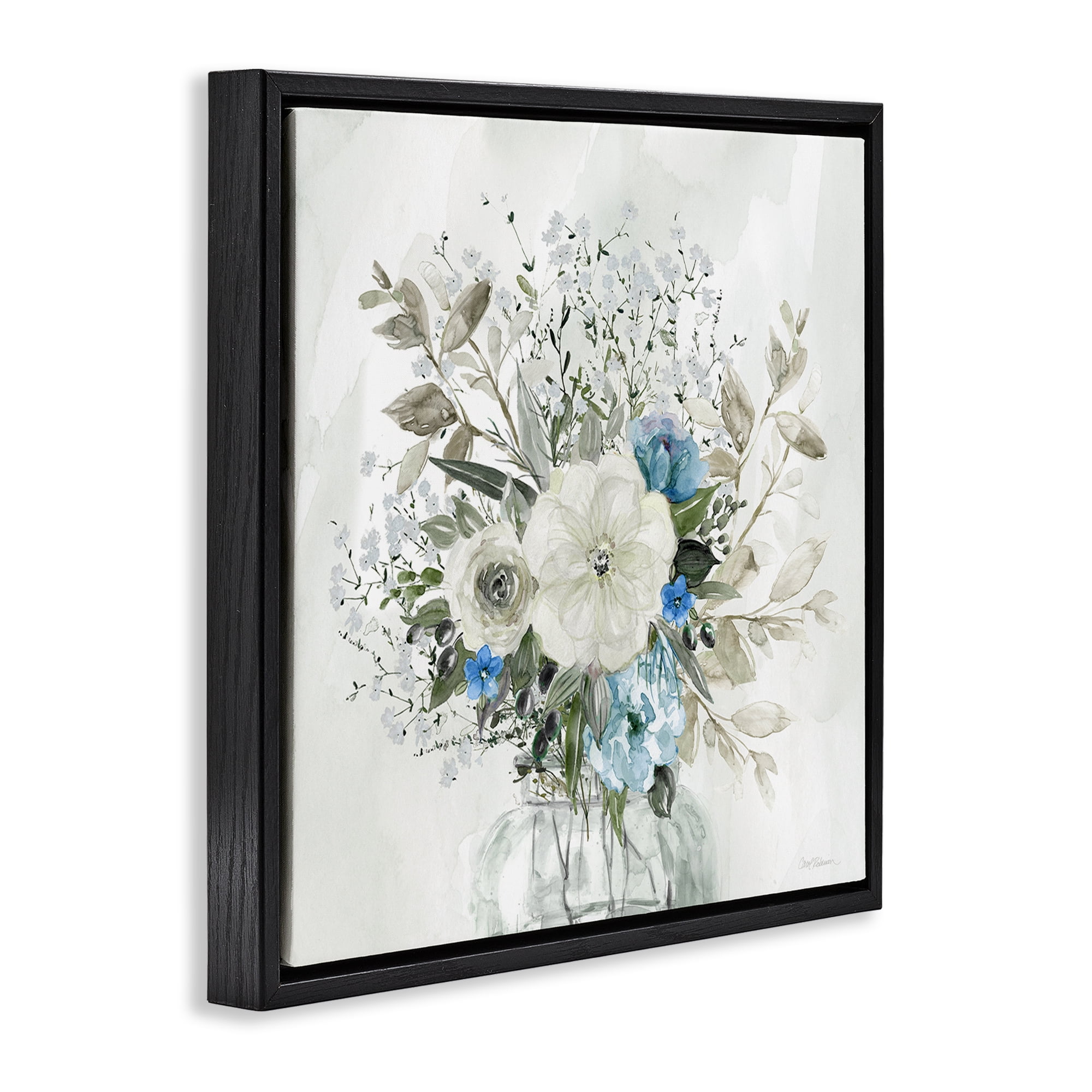 Stupell Industries Bundle of Country Florals Plants & Flowers Painting Black Floater Framed Canvas Art Print Wall Art, 18 x 18