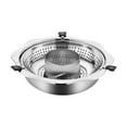 thumbnail image 1 of Tnarru Hot Pot Cooker Lifting Chafing Dish Basin for Party Kitchen Family Gathering 34cm With punching, 1 of 8
