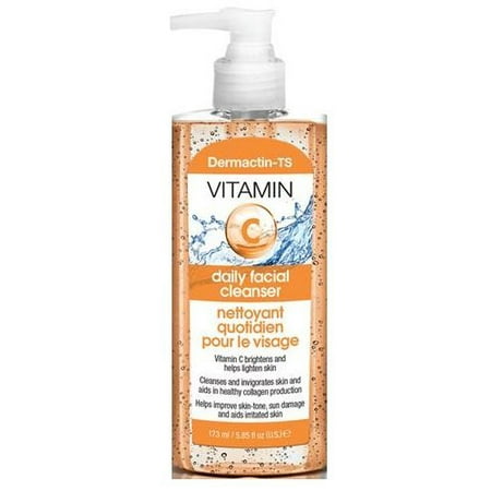 Dermactin-TS Daily Facial Cleanser with Vitamin C 5.85 oz. (2-PACK) - for Sun Damaged & Irritated Skin, Brightens & Lightens Skin, Cleanses & Invigorates Skin, Improves