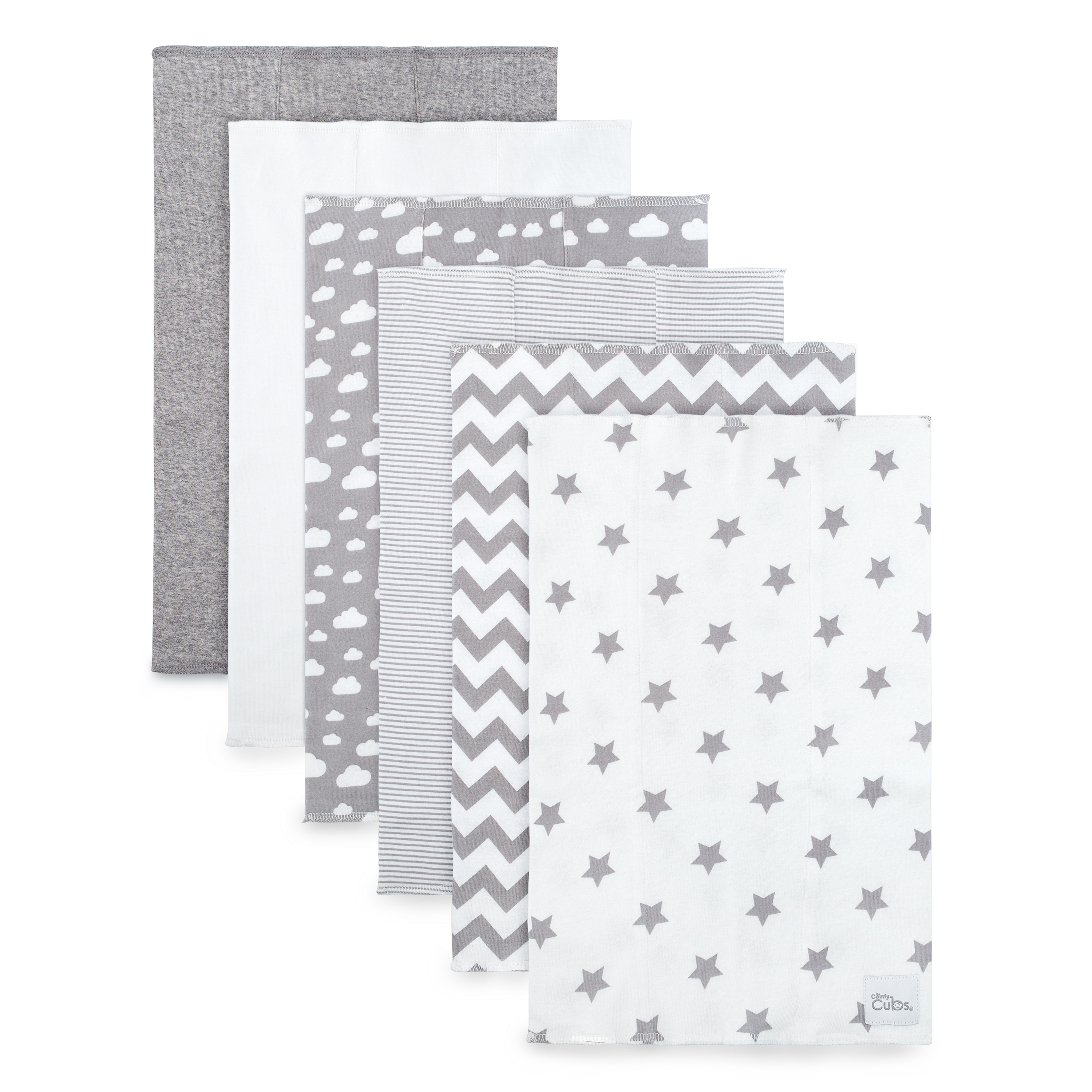 Burp Cloths 6 Pack Large 100 Cotton Washcloths Double Layered Burping