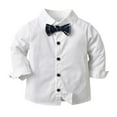 thumbnail image 5 of BULLPIANO Toddler Dress Suit Baby Boys Clothes Sets Long Sleeve Bow Tie T-shirt Suspenders Pants Gentleman Suit Outfits, 5 of 9
