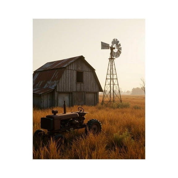 Paint by Numbers Kit for Adults, Vintage Tractor Barn Sunrise Rural Scene Paint by Numbers, Easy Paint by Numbers Kit for Adults Beginner, DIY Adult Paint by Number Kits on Canvas, Home Decor