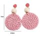 thumbnail image 2 of Pendientes redondos de rafia boho para mujer Laklulu, pendientes colgantes redondos de rafia individuales - Joyería de resort de playa de verano, 2 of 5