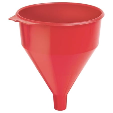 LubriMatic 75-072 Polyethylene Plastic Funnel w/ Screen - 6 Quart Red