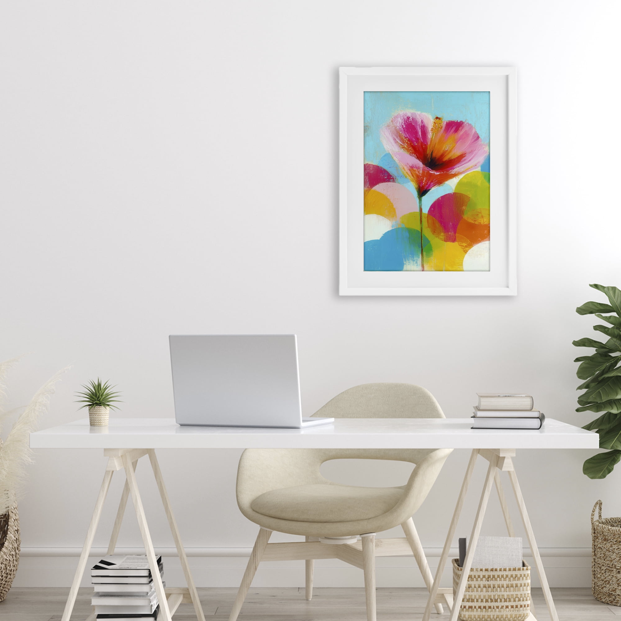 Stupell Industries Hibiscus In The Sun White Framed Print Under Glass, design by Chromatic Storm Studio