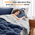 thumbnail image 6 of Sasttie 7 Pieces Queen Comforter Set, Reversible Bed in a Bag, All Season Bedding Set with Comforter, Flat Sheet, Fitted Sheet, Pillowcases & Shams, Navy & Light Grey, 6 of 10