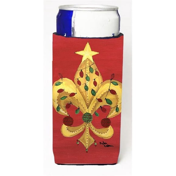 Carolines Treasures 8185MUK Christmas Tree With Lights Fleur De Lis Michelob Ultra s For Slim Cans - 12 oz.