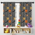 thumbnail image 5 of Blackout Kids Curtains,Gray Halloween Pumpkins Bats and Faces Childrens Insulated Curtains Set Of 2,Bedroom Essentials,Toddler Room Decor 42"x54", 5 of 5