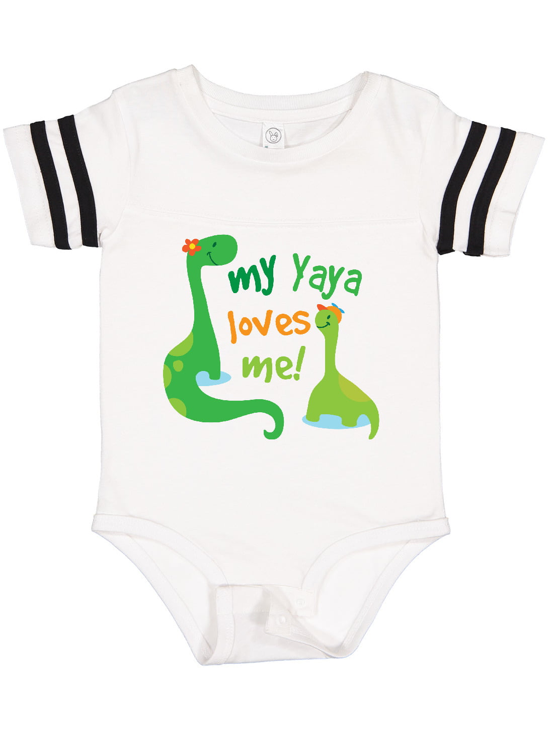 Inktastic My Yaya Loves Me Grandson Dinosaur Gift Baby Boy Bodysuit ...