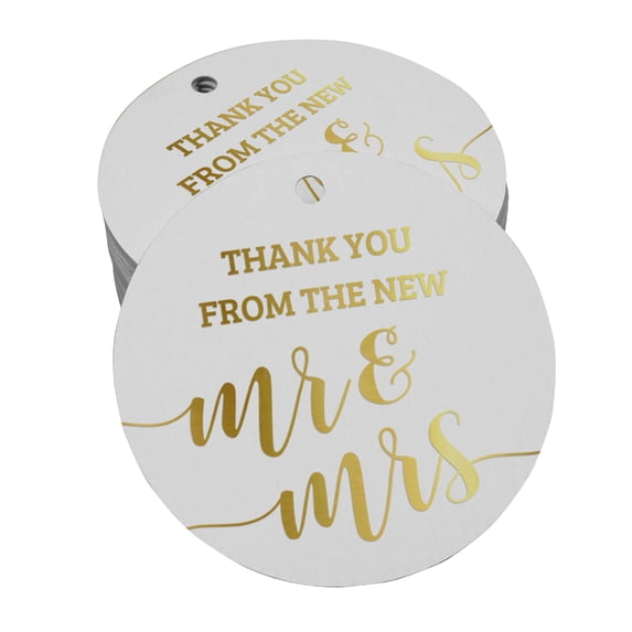 Inkdotpot 100 Pack ThankYou From The New Wedding Favor Paper Tag Craft Real Gold Foil Hang Tag