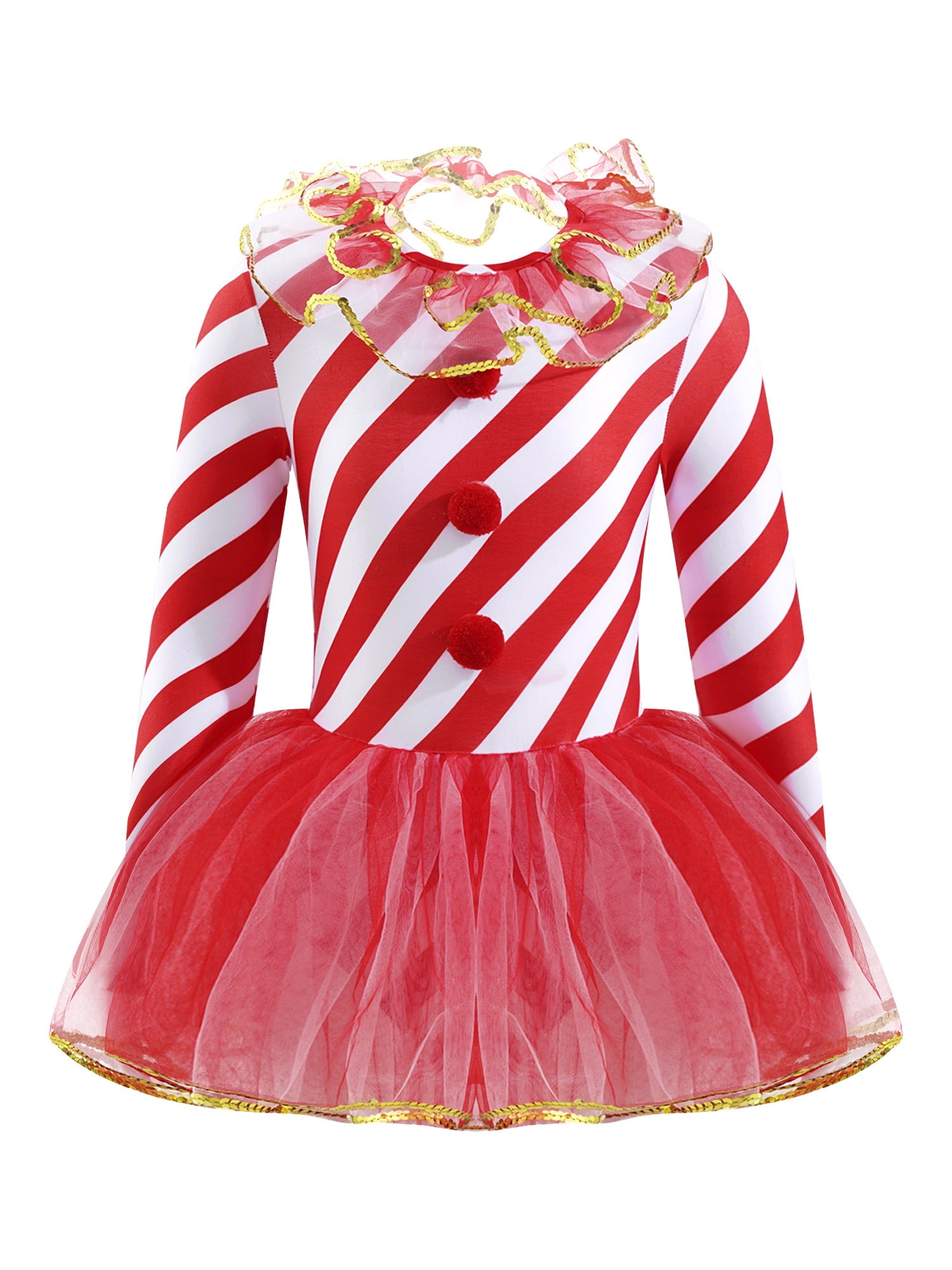 iiniim Little Girls Candy Cane Costume Christmas Dance Figure Ice ...