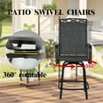 thumbnail image 3 of Outdoor Swivel Bar Stools Set of 8, 26.6" Seat Height with Ventilated Metal Backrest& Textilene Fabric, Gray, 3 of 9