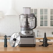 Ninja Food Processor 9-Cup, 3 Auto-iQ Presets, Chop Slice Shred, Dishwasher Safe, BN600 Silver